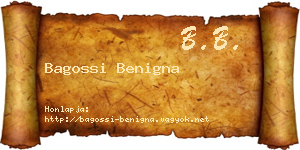 Bagossi Benigna névjegykártya